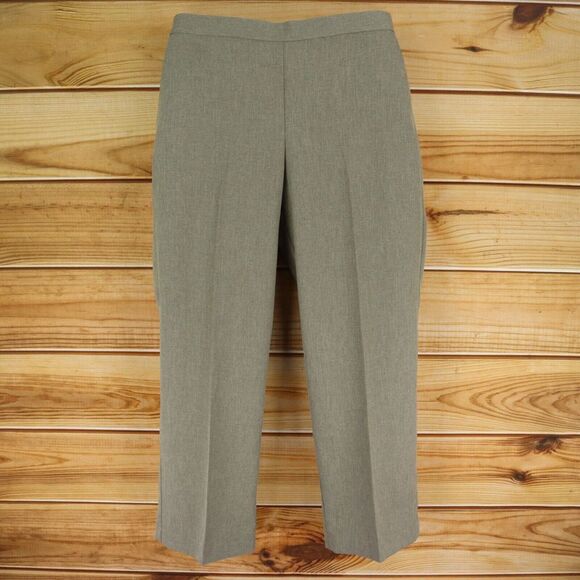 Alfred Dunner Pants Womens Sz 14 Short Brown Checks Comfort Waist‎ Easy Care NWT - Picture 1 of 6